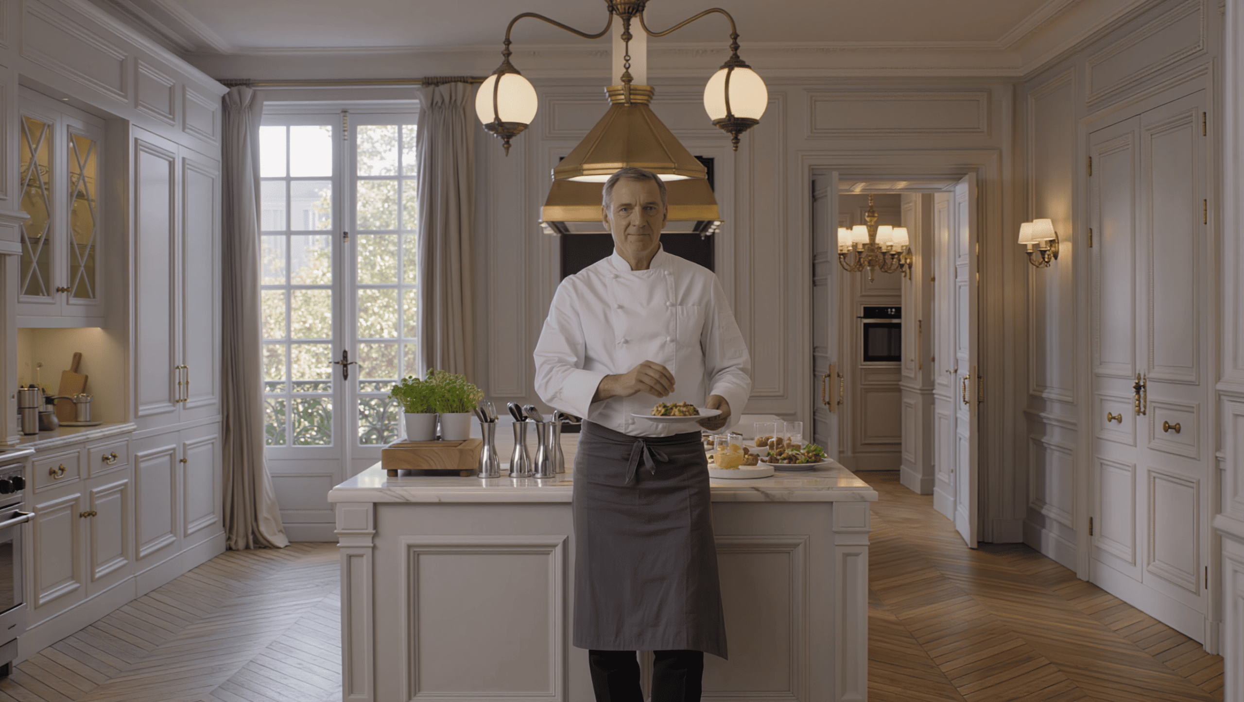 Private chef standing in a kitchen
