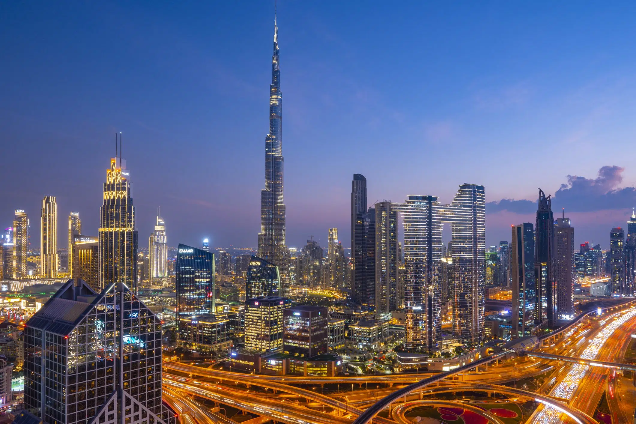 Night view of Dubai