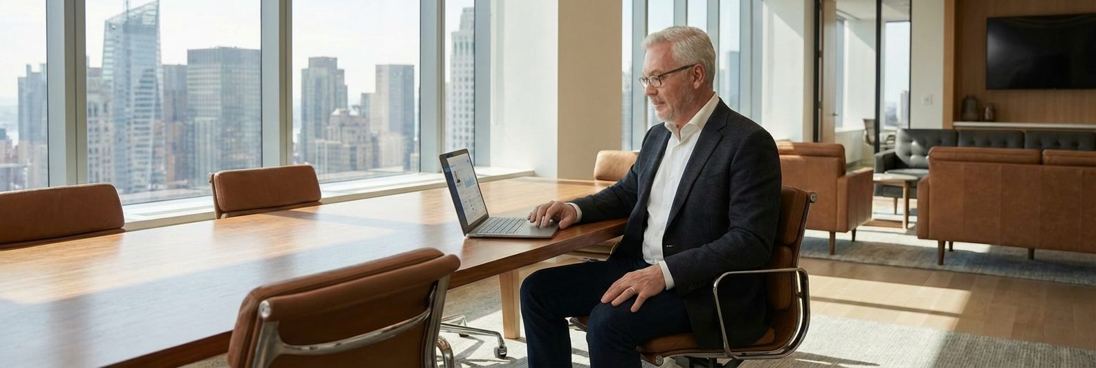 Morgan & Mallet USA recruiter using a custom ATS to research candidates for an UHNW client