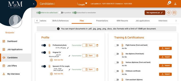 A screenshot of our custom Applicant Tracking System (ATS)